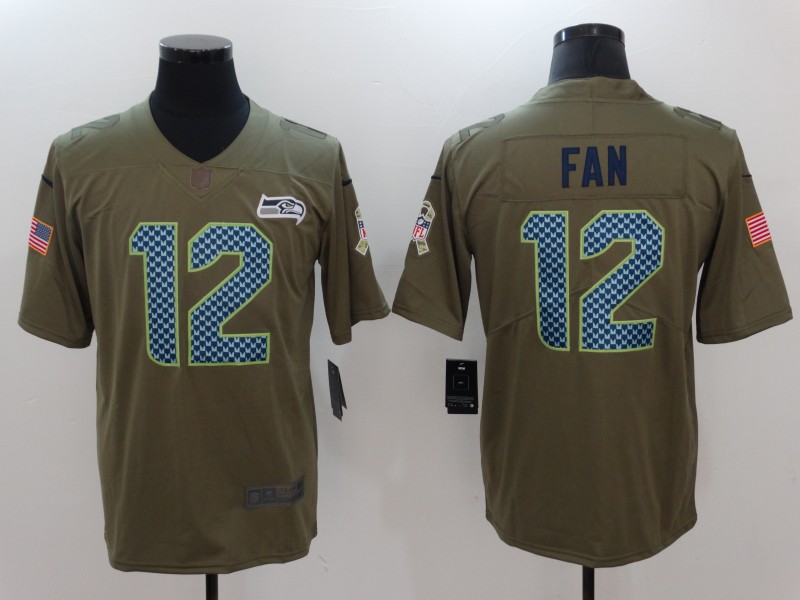 Men Seattle Seahawks #12 Fan Nike Olive Salute To Service Limited NFL Jerseys->dallas cowboys->NFL Jersey